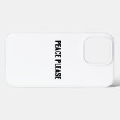 Vrede alsjeblieft witte zwarte tekst minimalistisc Case-Mate iPhone case (Achterkant (horizontaal))