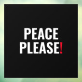 Vrede alsjeblieft zwart-wit rode tekst anti-oorlog raamsticker (Vel 3)