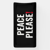 Vrede alsjeblieft zwart-wit rode tekst anti-oorlog spandoek (Verticaal)