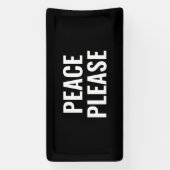 Vrede alsjeblieft zwart-wit tekst anti-oorlog prot spandoek (Verticaal)