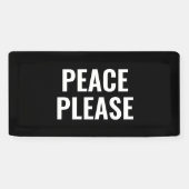 Vrede alsjeblieft zwart-wit tekst anti-oorlog prot spandoek (Horizontaal)