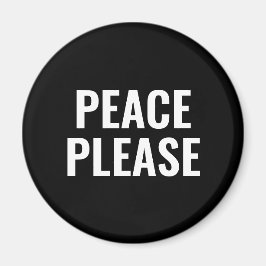 Vrede alsjeblieft zwart wit tekst minimalistische  magneet