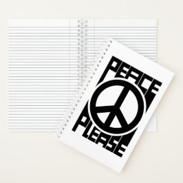 Vrede Alsjeblieft Zwarte Lettering Notitieboek