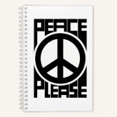 Vrede Alsjeblieft Zwarte Lettering Notitieboek (Voorkant)