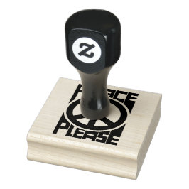 Vrede Alsjeblieft Zwarte Lettering Rubberstempel