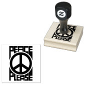 Vrede Alsjeblieft Zwarte Lettering Rubberstempel (Gestempeld)