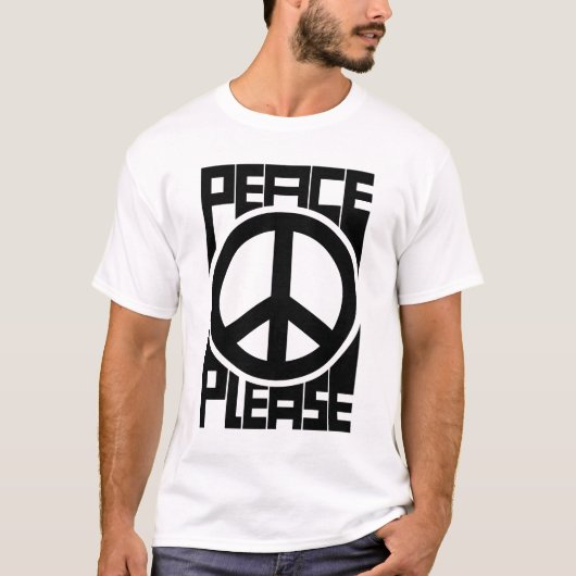 Vrede Alsjeblieft Zwarte Lettering T-shirt (Voorkant)