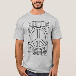 Vrede Alsjeblieft Zwarte Omlijning Lettering T-shirt