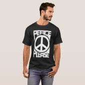 Vrede Alstublieft Witte Lettering T-shirt (Voorkant volledig)