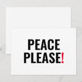 Vrede alstublieft witte zwarte rode tekst anti oor (Voorkant / Achterkant)