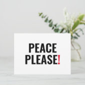 Vrede alstublieft witte zwarte rode tekst anti oor (Staand voorkant)