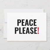 Vrede alstublieft witte zwarte rode tekst anti oor (Voorkant)