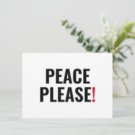 Vrede alstublieft witte zwarte rode tekst anti oor