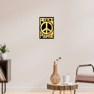 Vrede Alstublieft Zachte Gouden Letters Poster