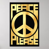 Vrede Alstublieft Zachte Gouden Letters Poster (Voorkant)
