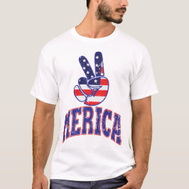 Vrede Amerika Grappig Ik hou van Amerika Vierde va T-shirt
