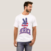 Vrede Amerika Grappig Ik hou van Amerika Vierde va T-shirt (Voorkant volledig)
