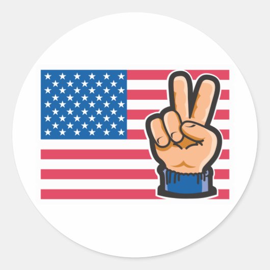 Vrede Amerikaans vlagontwerp Ronde Sticker (Voorkant)