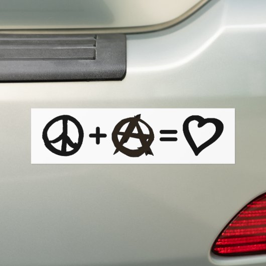 Vrede + Anarchie = Liefde Bumpersticker (Op auto)