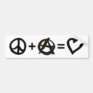 Vrede + Anarchie = Liefde Bumpersticker