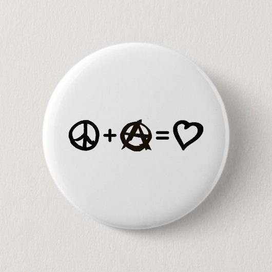Vrede + Anarchie = Liefde Ronde Button 5,7 Cm (Voorkant)