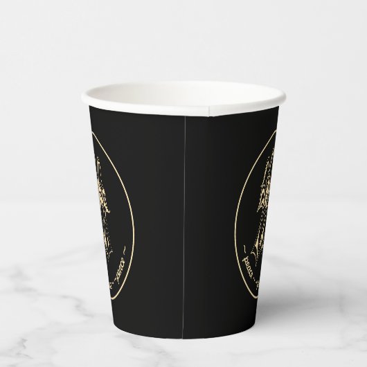 Vrede! Angel Black Gold Papieren Bekers (Rechts)