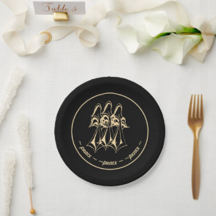 Vrede! Angel Black Gold Papieren Bordje