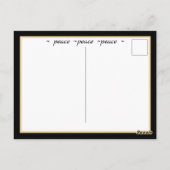 Vrede! Angel | Goud op zwart Briefkaart (Achterkant)