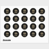Vrede! Angel | Zwart goud Ronde Sticker (Vel)