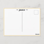 Vrede! Angel Zwart op wit met goud Briefkaart (Achterkant)