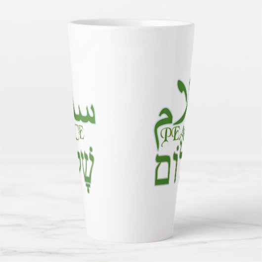 Vrede Arabisch & Hebreeuws Latte Mok (Voorkant)