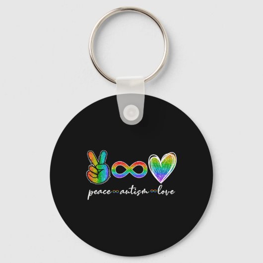 Vrede Autisme Liefde Oneindigheidssymbool Autisme  Sleutelhanger (Voorkant)