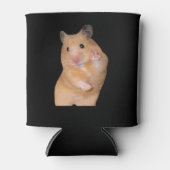 Vrede + Bang Hamster Meme Dubbelzijdig Zwart Blikjeskoeler (Voorkant)