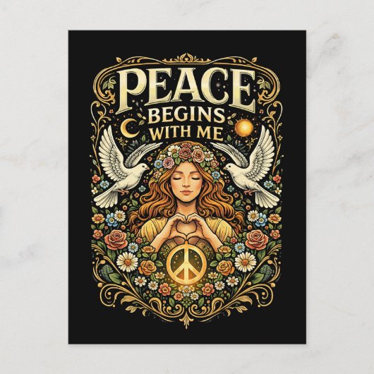 Vrede Begint Binnen Briefkaart (Voorkant)