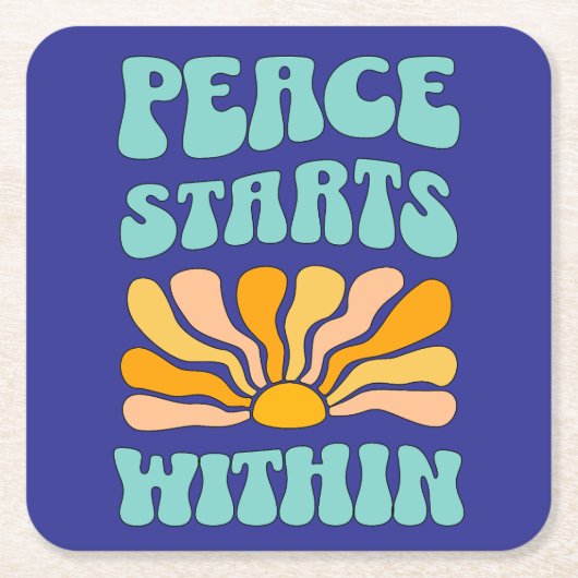 Vrede begint binnen kartonnen onderzetters (Voorkant)