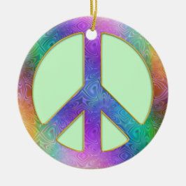 Vrede begint binnen kerstboomversiering keramisch ornament