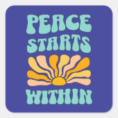 Vrede begint binnen vierkante sticker (Voorkant)