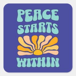 Vrede begint binnen vierkante sticker