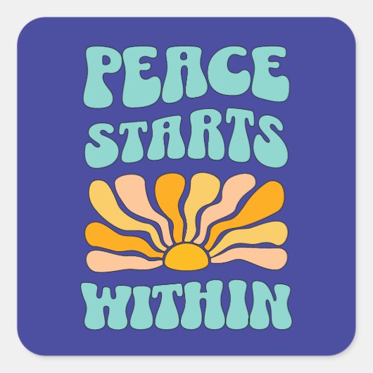 Vrede begint binnen vierkante sticker (Voorkant)
