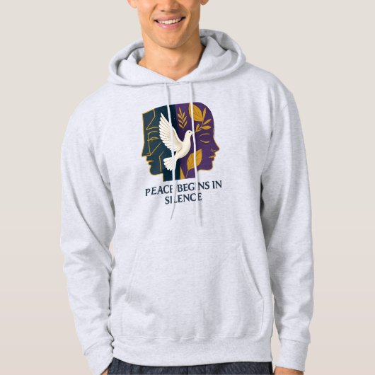 Vrede Begint in Stilte Duif Hoodie (Voorkant)