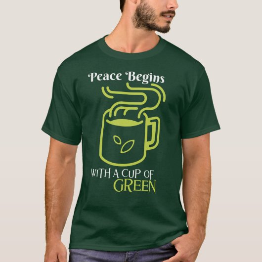Vrede begint met de beker groen - serene slokjes, t-shirt (Voorkant)