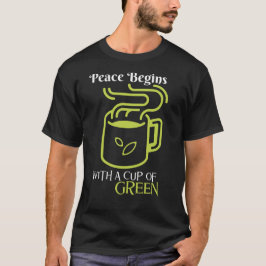 Vrede begint met de beker groen - serene slokjes, t-shirt