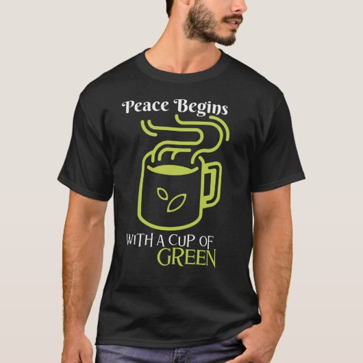 Vrede begint met de beker groen - serene slokjes, t-shirt (Voorkant)