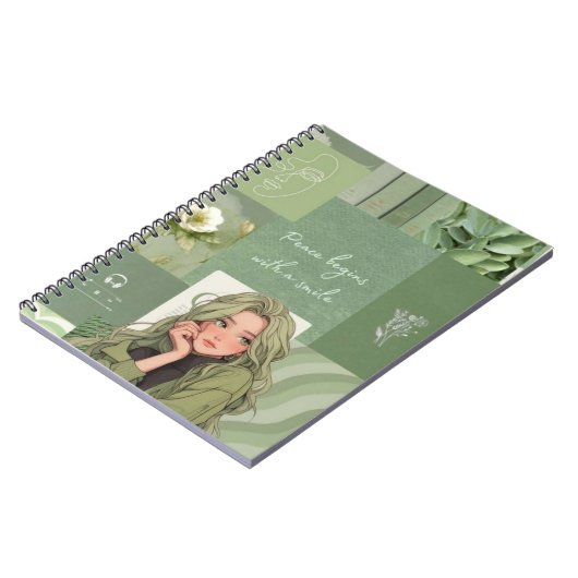 Vrede begint met glimlach notitieboek (Linkerzijde)