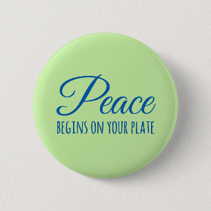 "Vrede begint op je bord"-knop Ronde Button 5,7 Cm