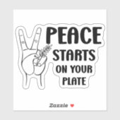 Vrede begint op je Bord, Vegan Activism Sticker (Vel)