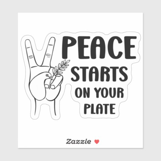 Vrede begint op je Bord, Vegan Activism Sticker (Vel)