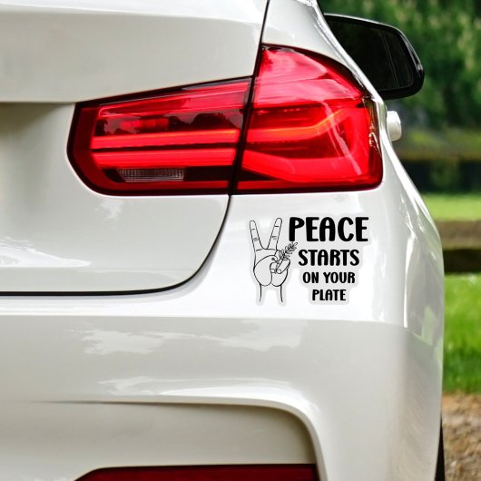 Vrede begint op je Bord, Vegan Activism Sticker