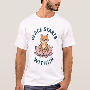 Vrede begint van binnen - Mediterende vos T-shirt
