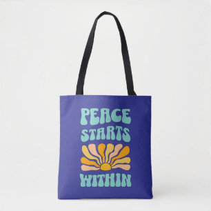 Vrede begint van binnen tote bag
